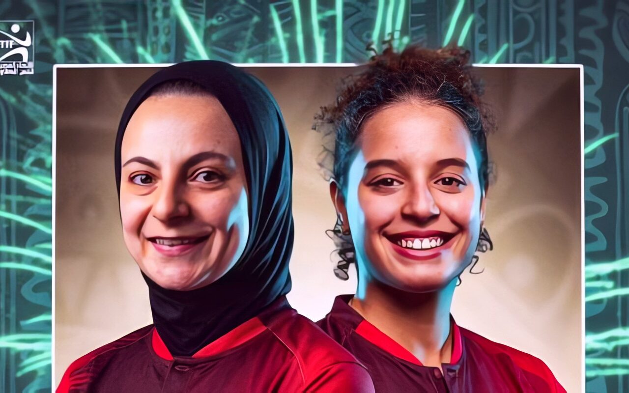 هنا جودة ودينا مشرف تتوجان بذهبية زوجى السيدات ببطولة أفريقيا لتنس الطاولة