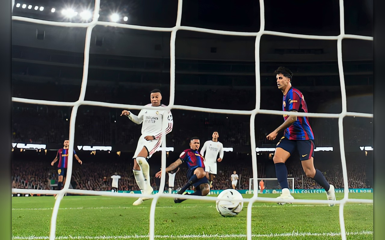 مبابي يقود ريال للفوز 2-1 على برشلونة في الدوري 
