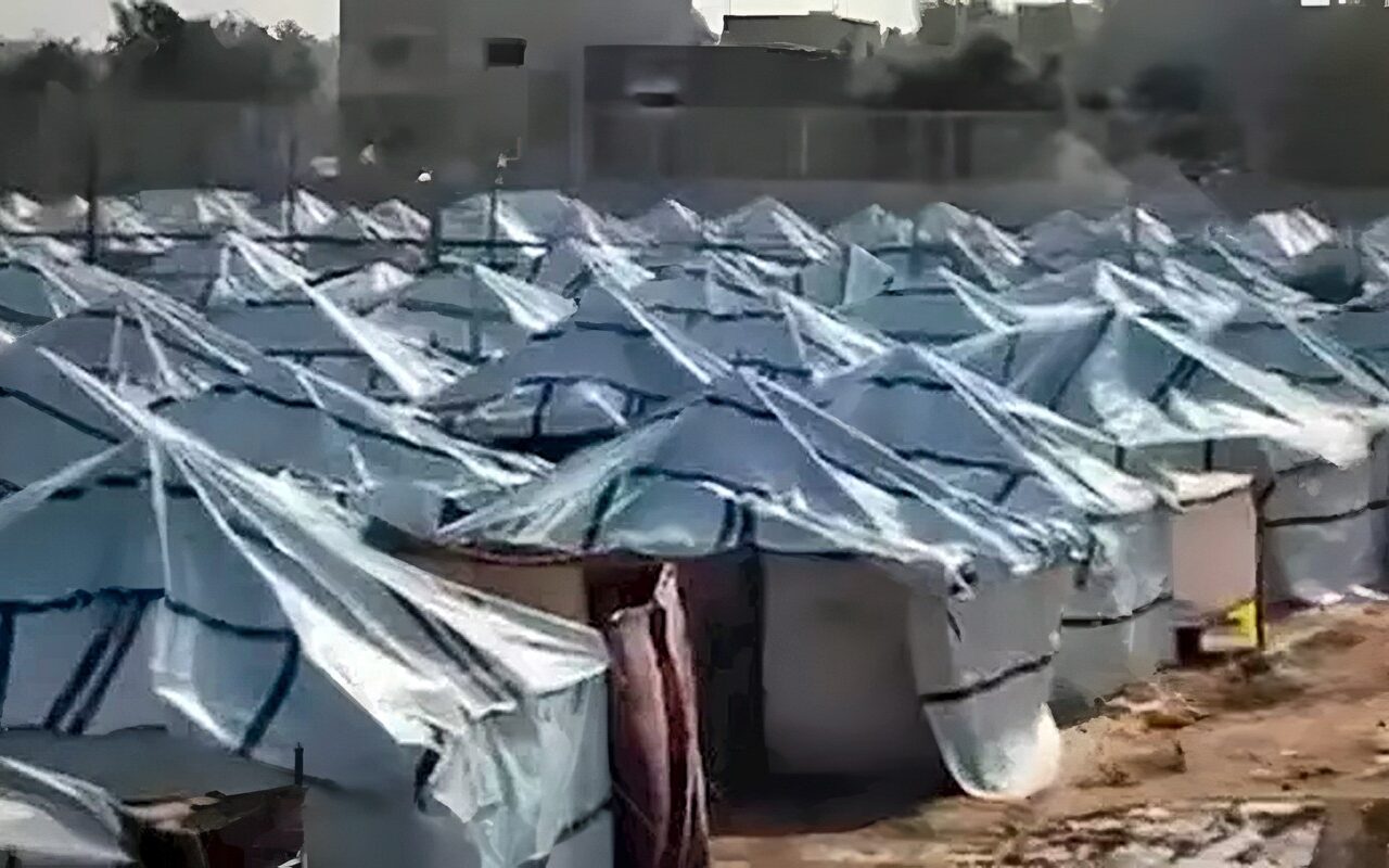 استعدادًا للشتاء.. اللجنة المصرية في غزة تستبدل الخيام المهترئة بأخرى جديدة