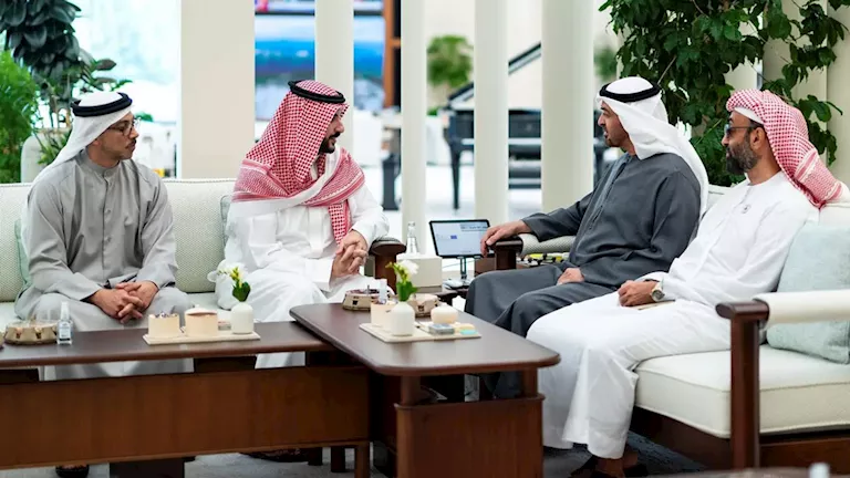 رئيس الإمارات يبحث مع وزير الدفاع السعودي التطورات الإقليمية بالمنطقة