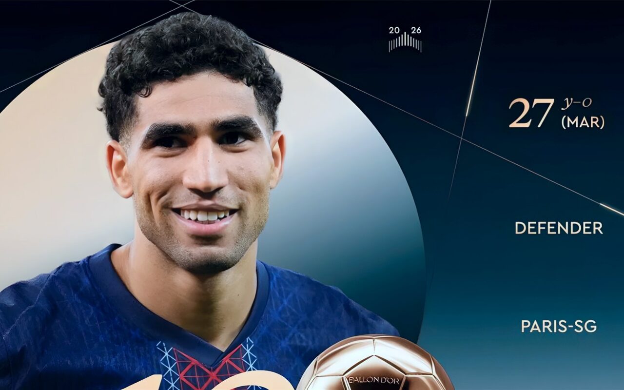 أشرف حكيمي في الترتيب الـ13 وفينيسيوس الـ17 بسباق الكرة الذهبية 2026