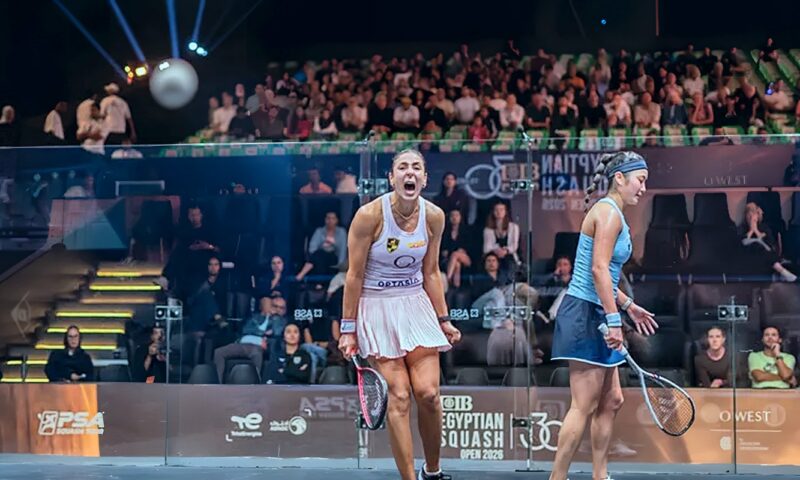 نجمة وادى دجلة هانيا الحمامى تتأهل إلى نصف نهائي بطولة CIB Egyptian Squash Open 2026