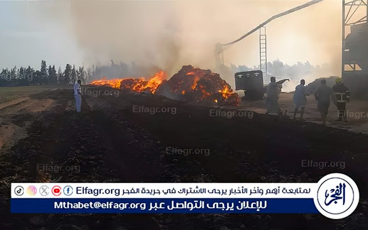 السيطرة على حريق هائل في مصنع كتان بالغربية (صور)