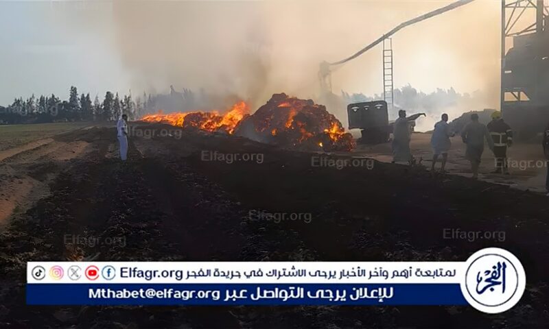 السيطرة على حريق هائل في مصنع كتان بالغربية (صور)