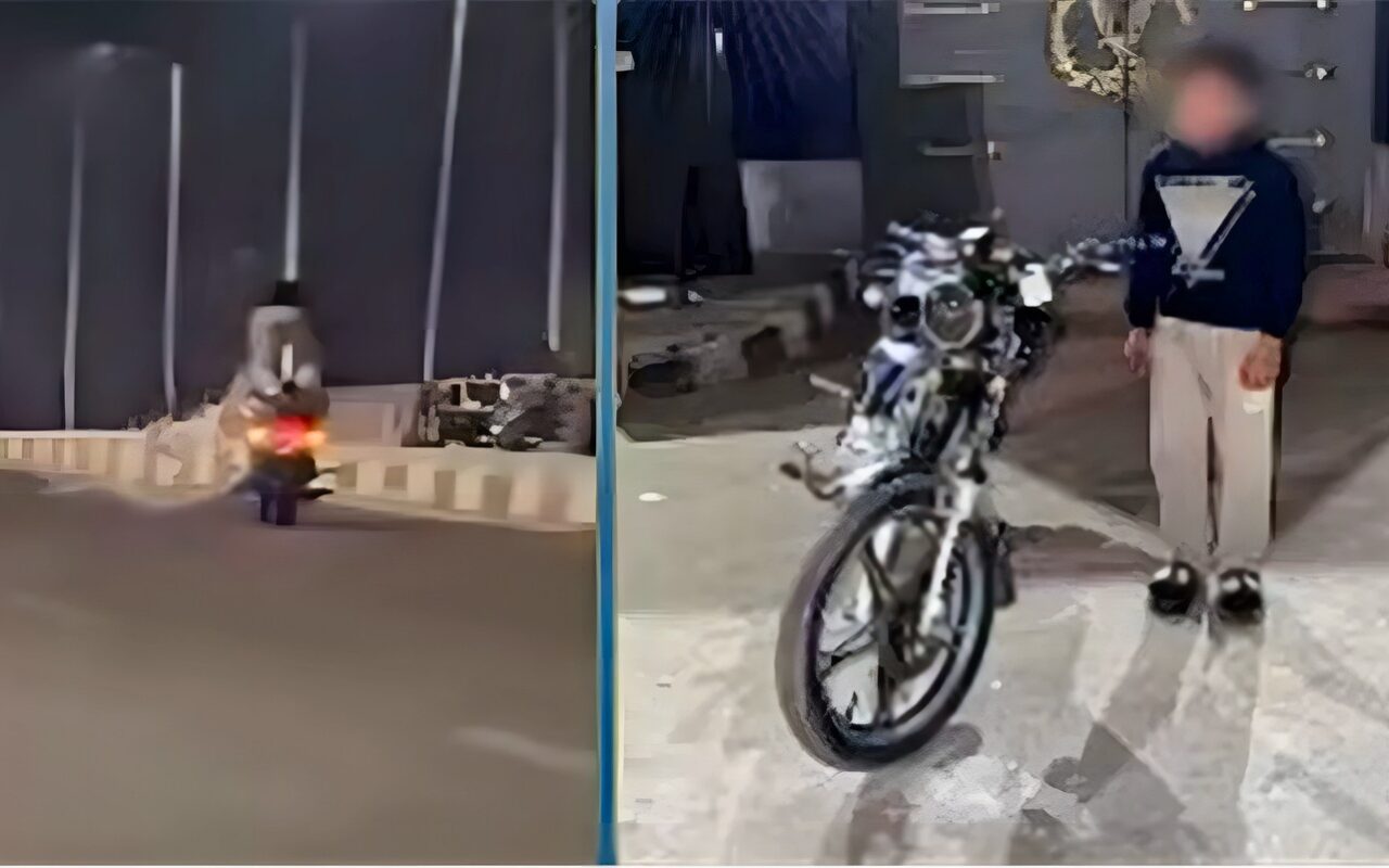 ضبط ميكانيكي بأسيوط قاد دراجة نارية بدون لوحات وأدى حركات استعراضية بالطريق