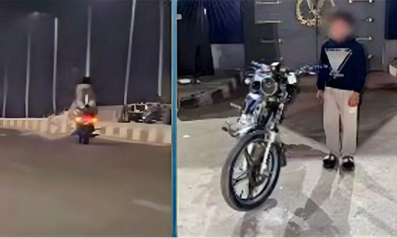 ضبط ميكانيكي بأسيوط قاد دراجة نارية بدون لوحات وأدى حركات استعراضية بالطريق