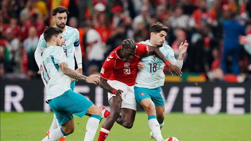 البرتغال تتقدم على الدنمارك 2-1 في الشوط الأول بدوري الأمم الأوروبية