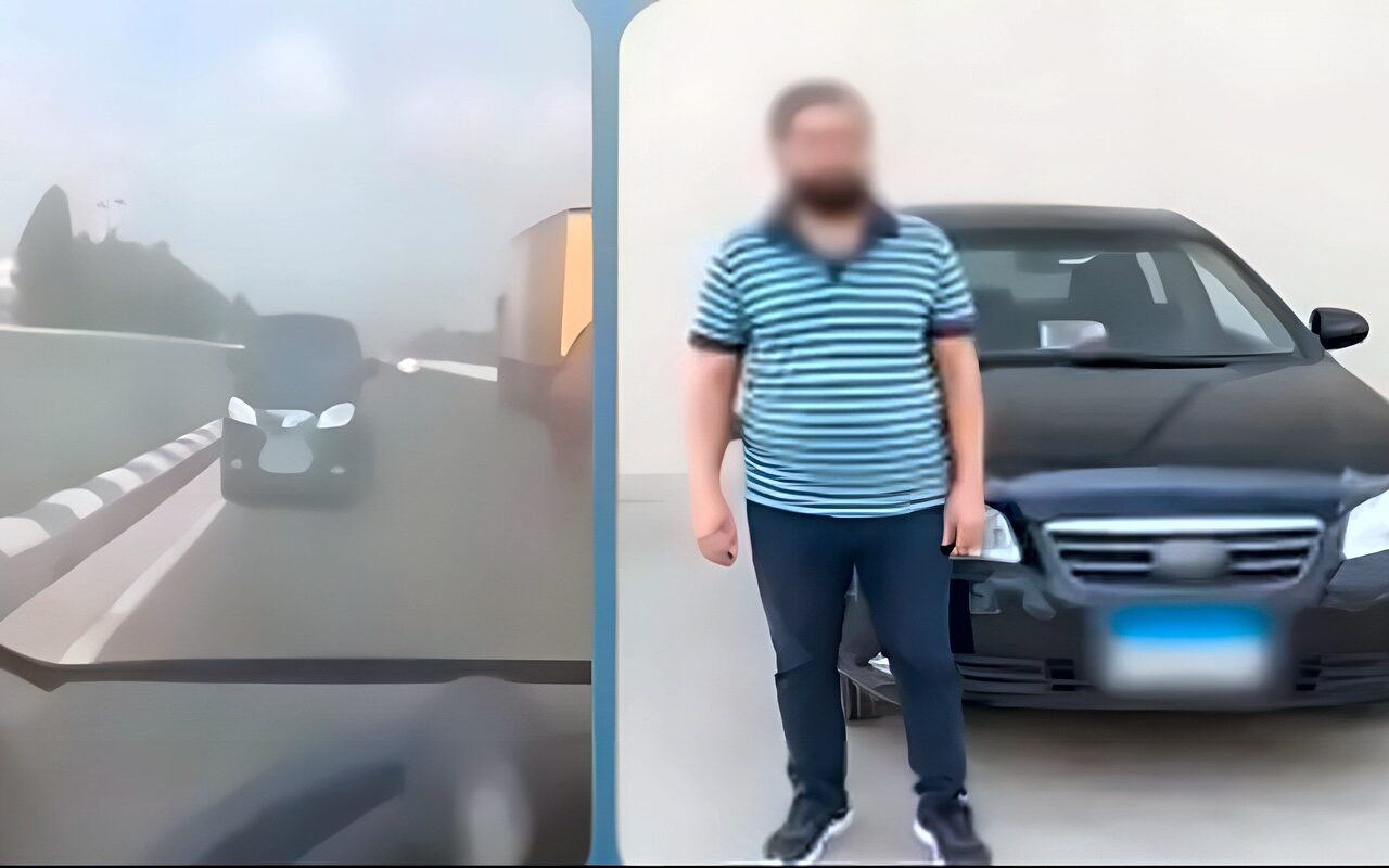 ضبط قائد سيارة ملاكي بالقليوبية لسيره عكس الاتجاه بهدف اختصار الطريق