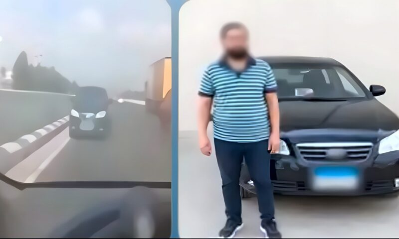 ضبط قائد سيارة ملاكي بالقليوبية لسيره عكس الاتجاه بهدف اختصار الطريق