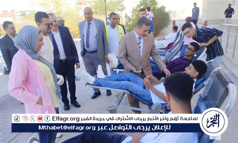 جامعة أسيوط الجديدة التكنولوجية تنظم حملة تبرع بالدم اليوم