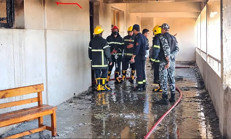إخماد حريق داخل فصل في مدرسة بسوهاج