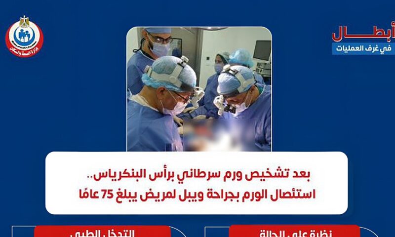 نجاح جراحة دقيق لإزالة ورم سرطاني لمريض بمستشفي المقطم