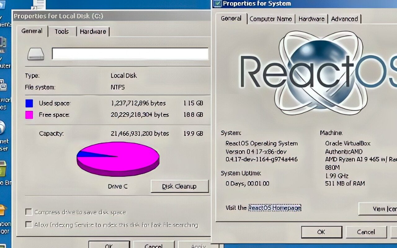 إنجاز تاريخي.. نظام ReactOS البديل لويندوز يدعم أخيراً تثبيت NTFS