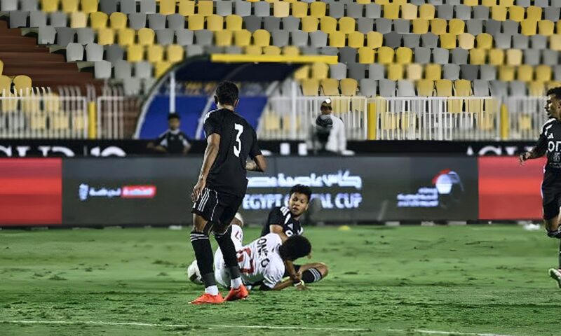 في دقيقة واحدة.. أحمد عاطف يسجل هدفين متتاليين ويصعق الزمالك بثنائية جديدة