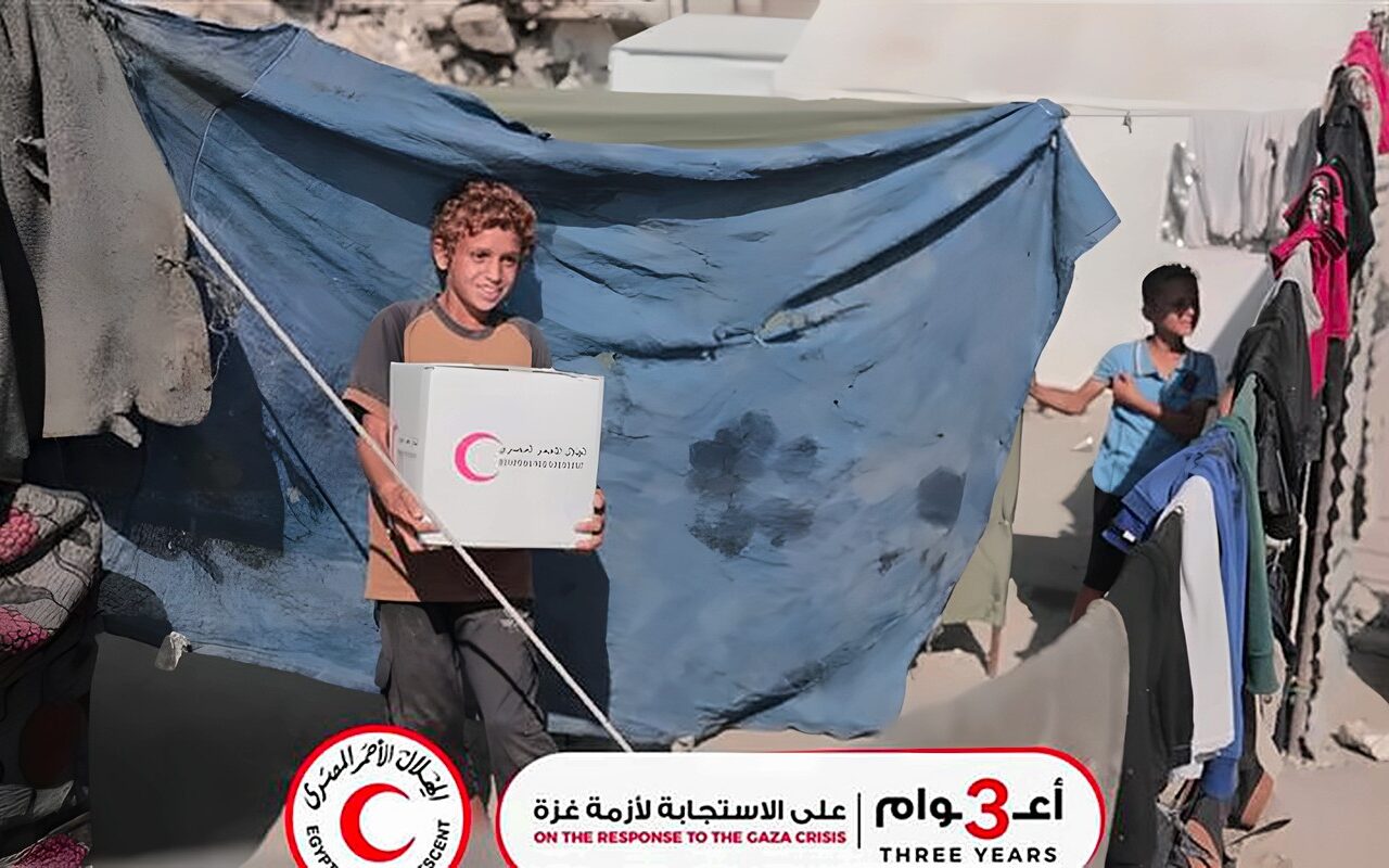 3 أعوام من الاستجابة الإنسانية، الهلال الأحمر المصري يواصل دعم الأشقاء في غزة