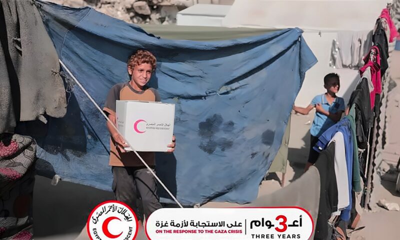 3 أعوام من الاستجابة الإنسانية، الهلال الأحمر المصري يواصل دعم الأشقاء في غزة