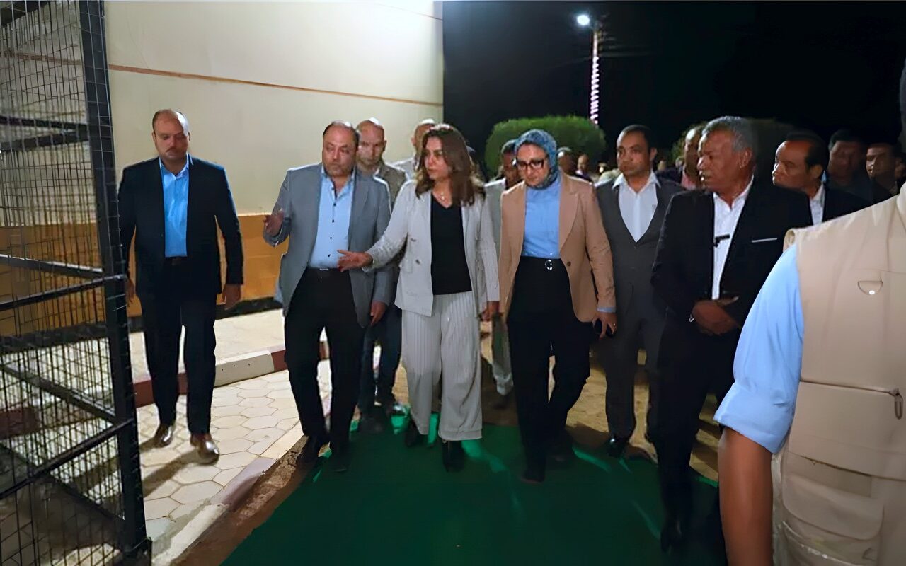 وزيرة التنمية المحلية ومحافظ الوادي الجديد ورئيس هيئة تنمية الصعيد يفتتحون مجمع الصناعات الحرفية بقرية مرزوق