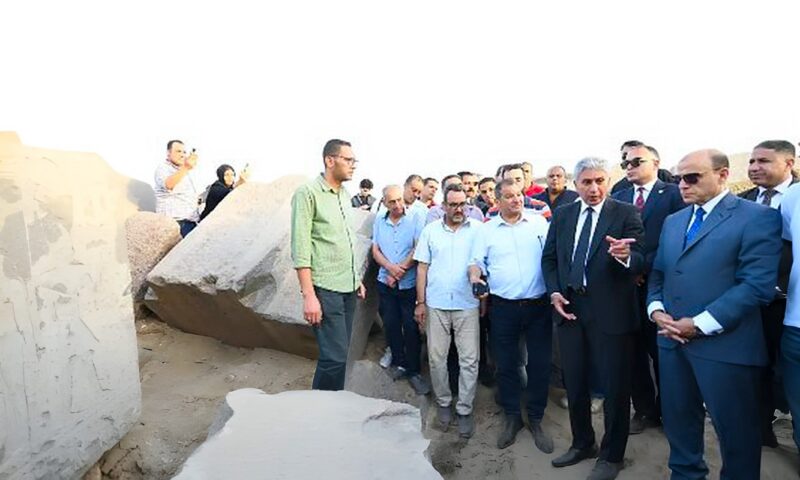 وزير السياحة والآثار ومحافظ الغربية يتفقدان معبد بهبيت الحجارة بالغربية لدراسة تطويره وإعادة بنائه