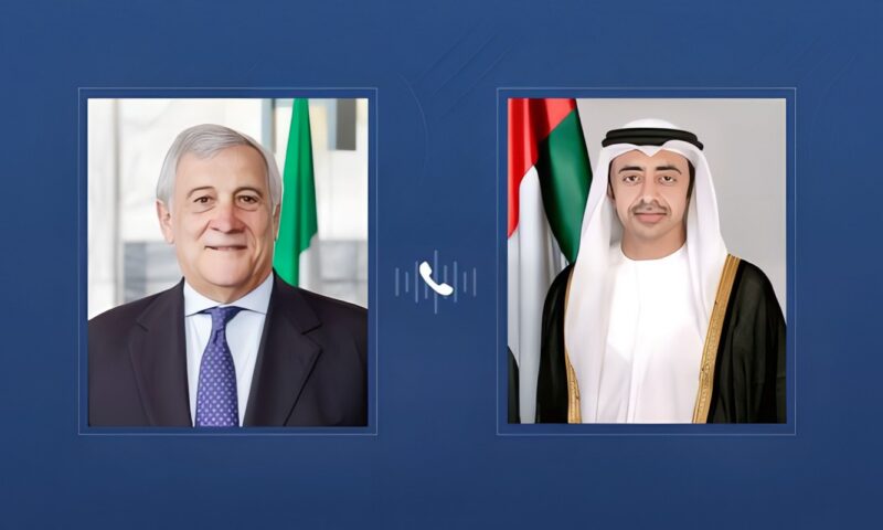 وزيرا خارجية الإمارات وإيطاليا يبحثان هاتفيا مجمل التطورات الإقليمية والدولية
