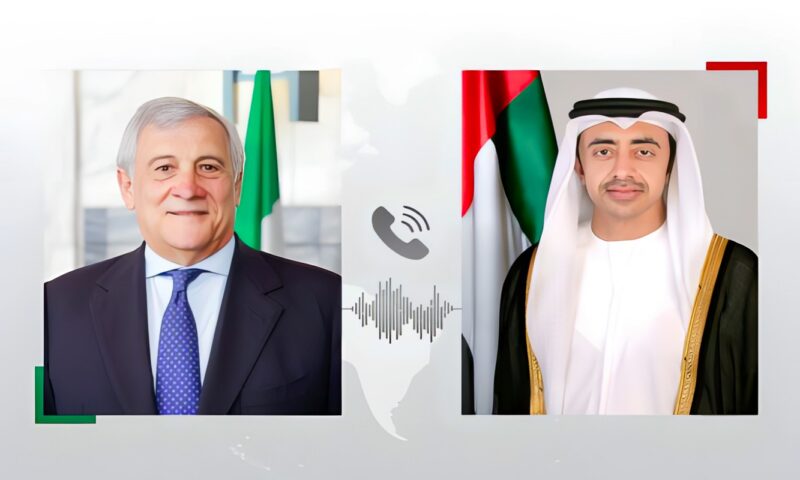 وزير الخارجية الإماراتي ونظيره الإيطالي يبحثان تعزيز الشراكة الاستراتيجية والتطورات الإقليمية والدولية