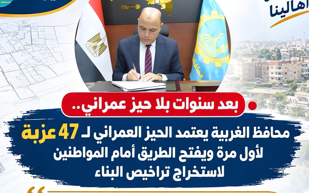 محافظ الغربية يعتمد الحيز العمراني لـ47 عزبة لأول مرة ويفتح الطريق أمام المواطنين لاستخراج تراخيص البناء