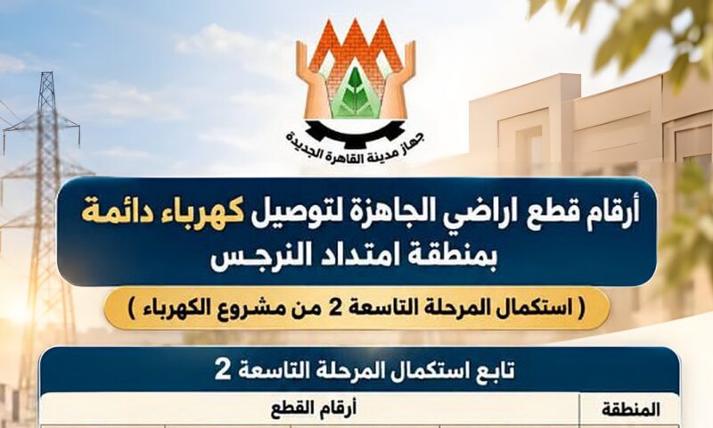 جهاز القاهرة الجديدة يواصل توصيل الكهرباء الدائمة بامتداد النرجس ضمن مشروع بيت الوطن