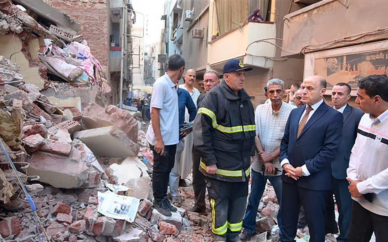 النيابة تعاين عقار حدائق القبة المنهار وتشكل لجنة هندسية للفحص