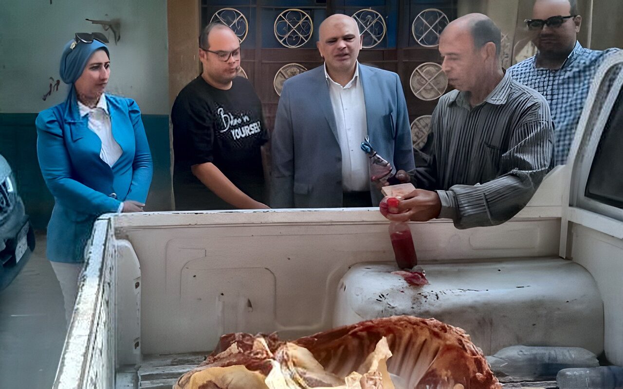 ضبط 300 كيلو لحوم غير صالحة وختم مقلد لأختام المجازر الحكومية ببني سويف