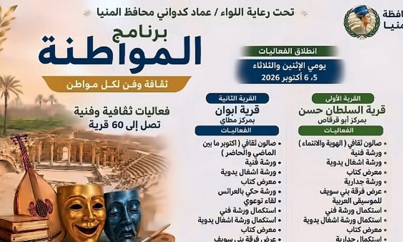 ثقافة وفن لكل مواطن.. فعاليات برنامج المواطنة تصل إلى السلطان حسن وأبوان