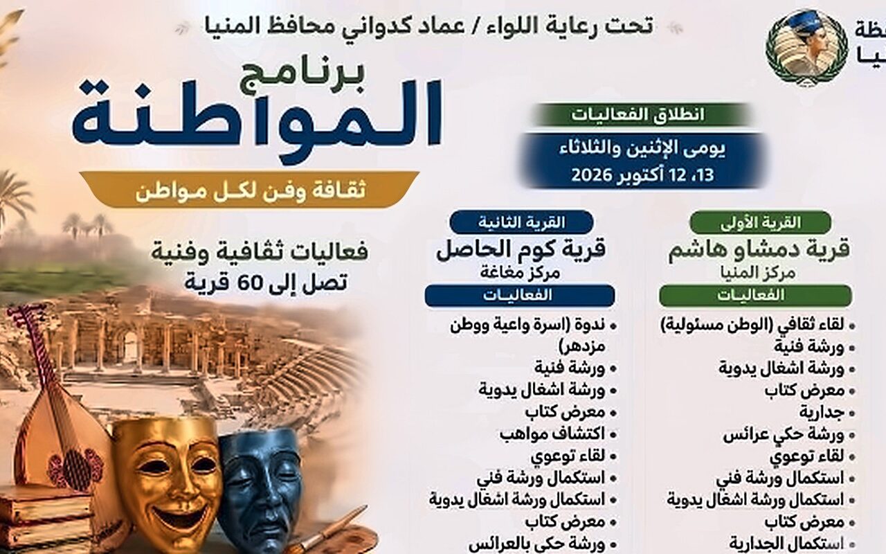 «المواطنة» تنشر الثقافة والفن في قريتي كوم الحاصل ودمشاو هاشم بالمنيا