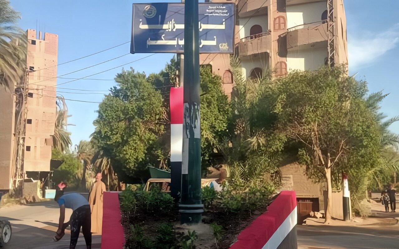 أسيوط.. تجميل وتشجير ورفع كفاءة الشوارع بمدخل قرية الزاوية ضمن مبادرة بلدنا جميلة