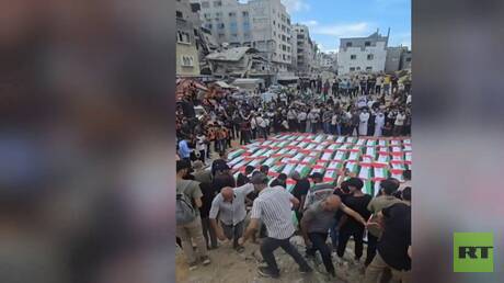 قطاع غزة.. مراسم تشييع 105 قتلى من ضحايا مجزرة عمارة التاج