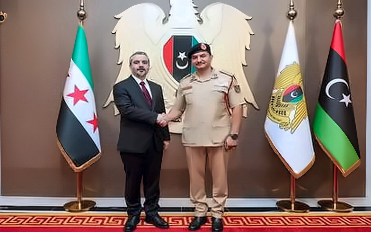 صدام حفتر يبحث مع الشيباني ملفات أمنية.. تأكيد على دعم قيادة سوريا ومباحثات لافتتاح قنصلية ببنغازي