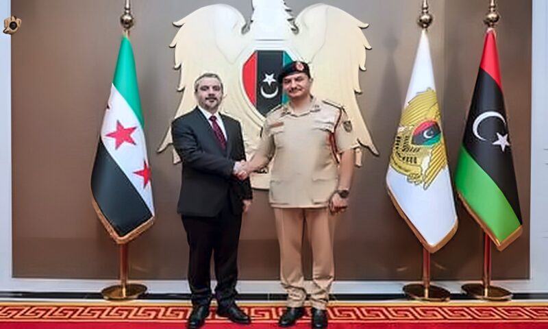 صدام حفتر يبحث مع الشيباني ملفات أمنية.. تأكيد على دعم قيادة سوريا ومباحثات لافتتاح قنصلية ببنغازي