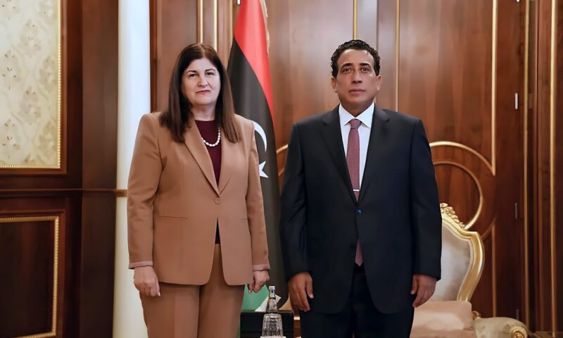 في لقائه مع وزيرة خارجية فلسطين … المنفي يؤكد دعم ليبيا لحقوق الشعب الفلسطيني