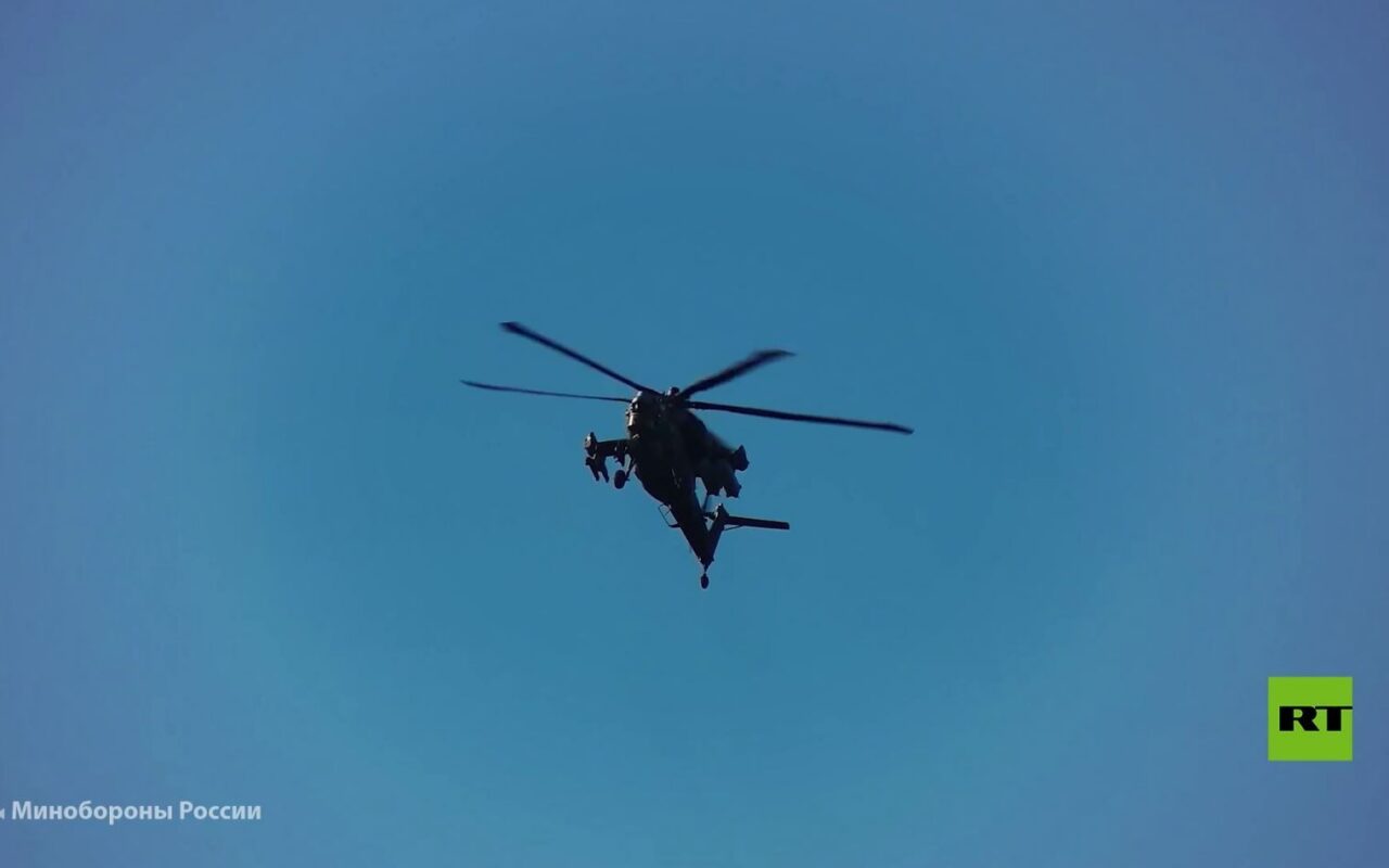 مروحية “Mi-28NM” روسية تستهدف مواقع أوكرانية