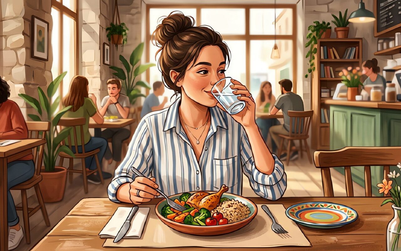 هل يضر شرب الماء أثناء الطعام بعملية الهضم؟