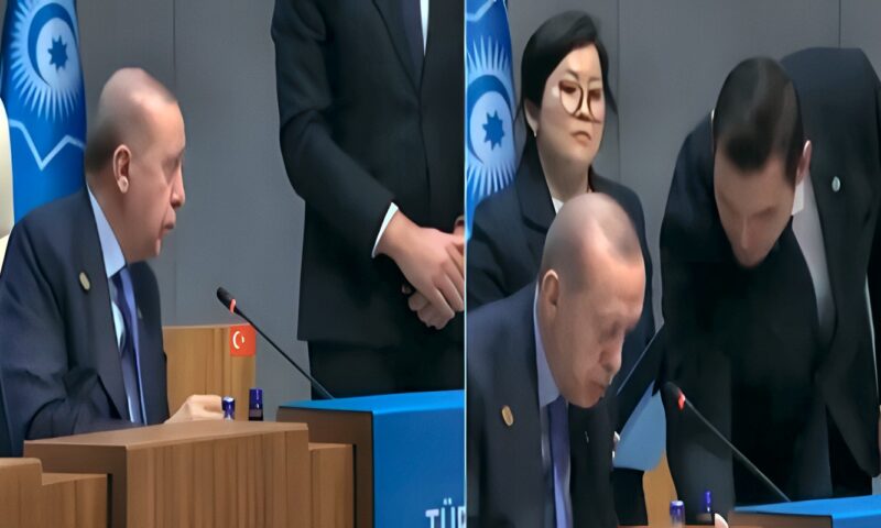 أردوغان يتعرض لموقف عفوي طريف خلال توقيع اتفاقية مع كازاخستان (فيديو)