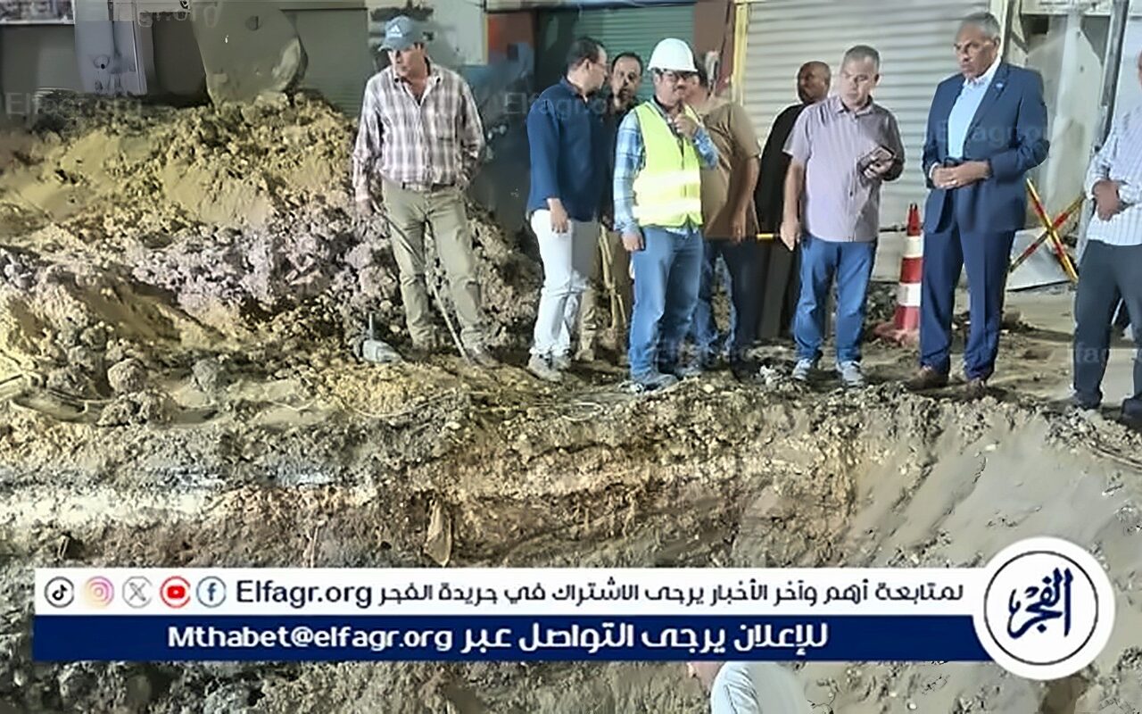 سكرتير عام الفيوم يتفقد أعمال إحلال وتجديد خط مياه الشرب الناقل 1000 مم بالمدابغ