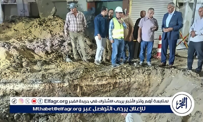 سكرتير عام الفيوم يتفقد أعمال إحلال وتجديد خط مياه الشرب الناقل 1000 مم بالمدابغ