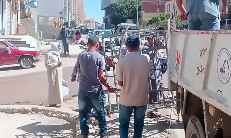 حملة مكبرة لرفع الإشغالات المخالفة بسوق المستعمل بمرسي مطروح