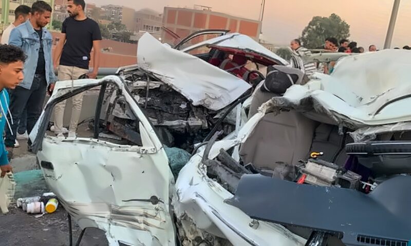 نقل 11 مصابا في حادث تصادم سيارتين على طريق الإسكندرية الزراعي إلى مستشفى قها بالقليوبية