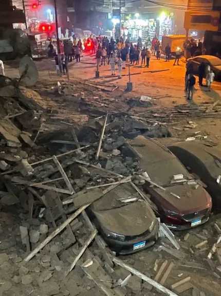 انهيار عقار سكني من 5 طوابق بطنطا وتحطم 3 سيارات دون خسائر في الأرواح