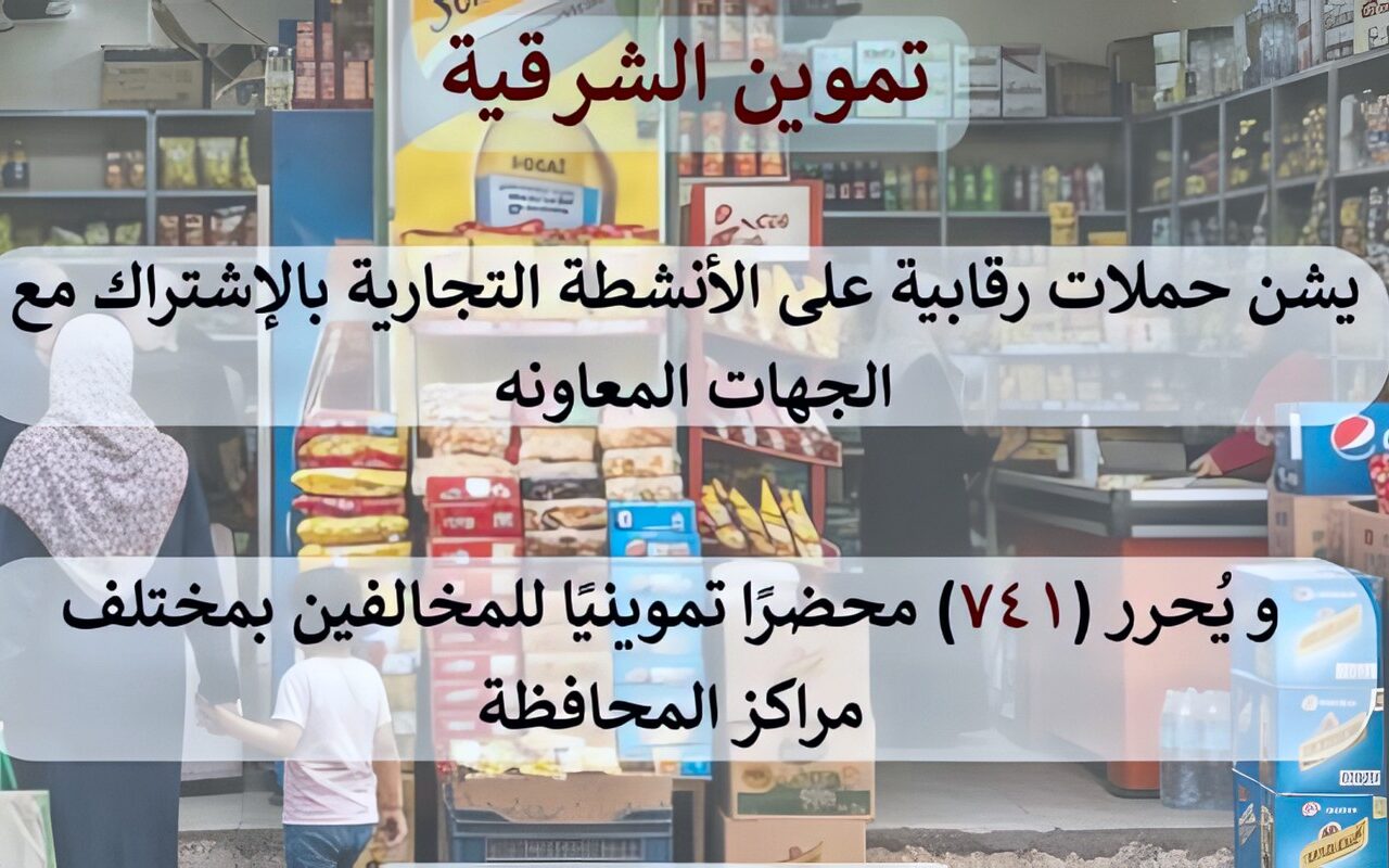 تموين الشرقية: تحرير 741 محضرًا للمخالفين خلال حملات رقابية