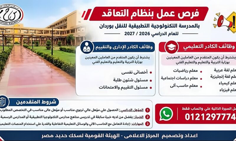 وظائف خالية بالسكك الحديدية، اعرف الشروط وطريقة التقديم