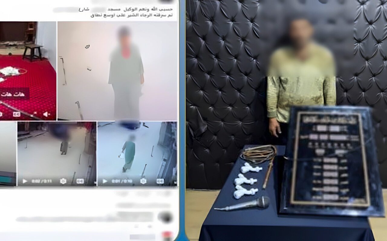 سقوط لص سرق محتويات مسجد بدار السلام في القاهرة
