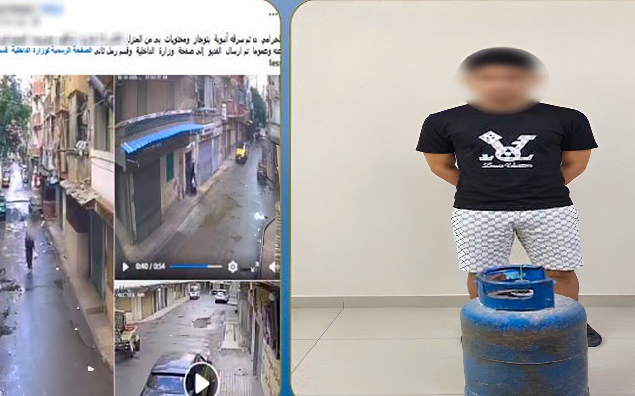 سقوط لص سرق إسطوانة غاز من أعلى سطح عقار في الإسكندرية