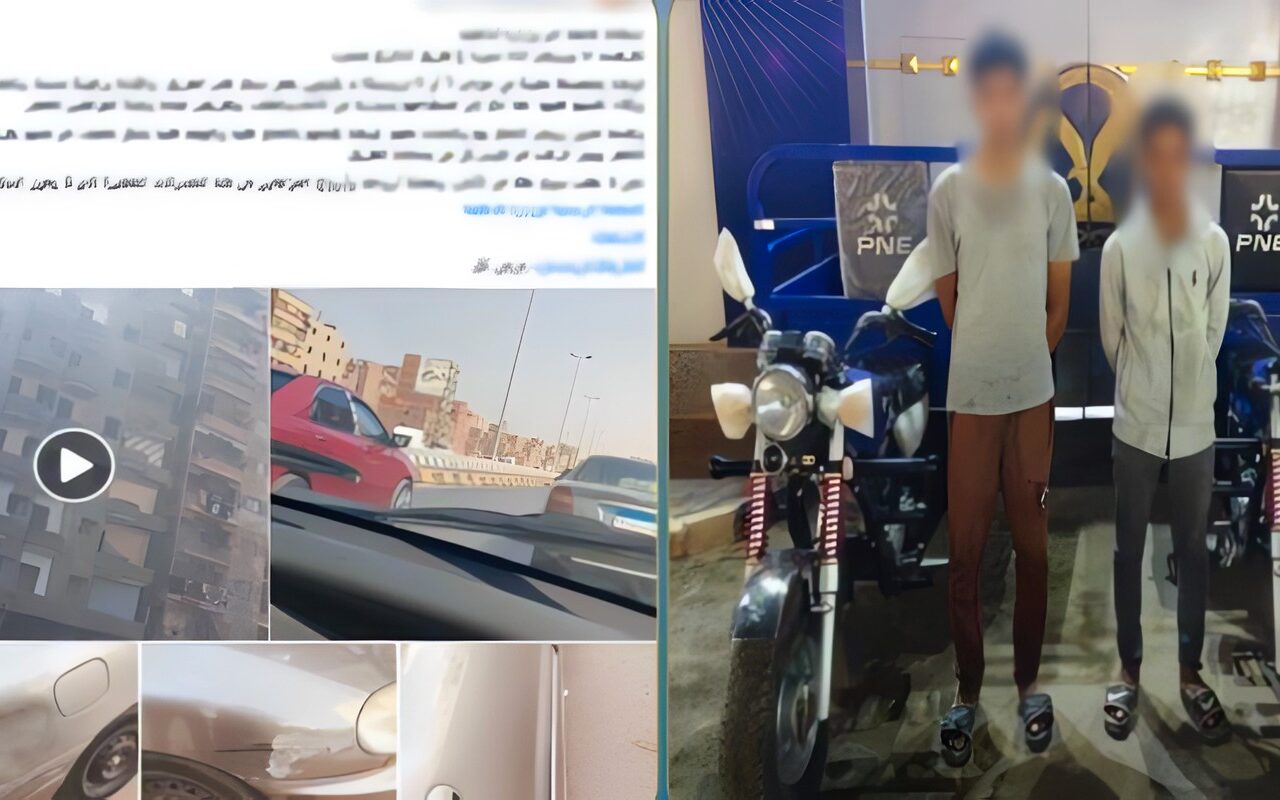 راكبين تروسيكل.. القبض على شخصين صدما سيارة في القليوبية
