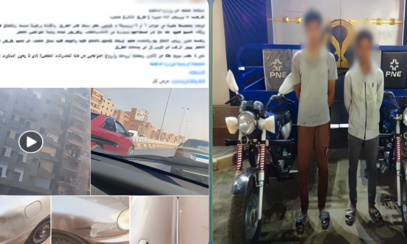 راكبين تروسيكل.. القبض على شخصين صدما سيارة في القليوبية
