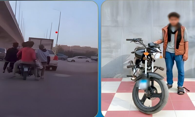 ضبط نجار بالفيوم سمح لعمال باستقلال دراجة نارية بطريقة خطرة في مصر الجديدة